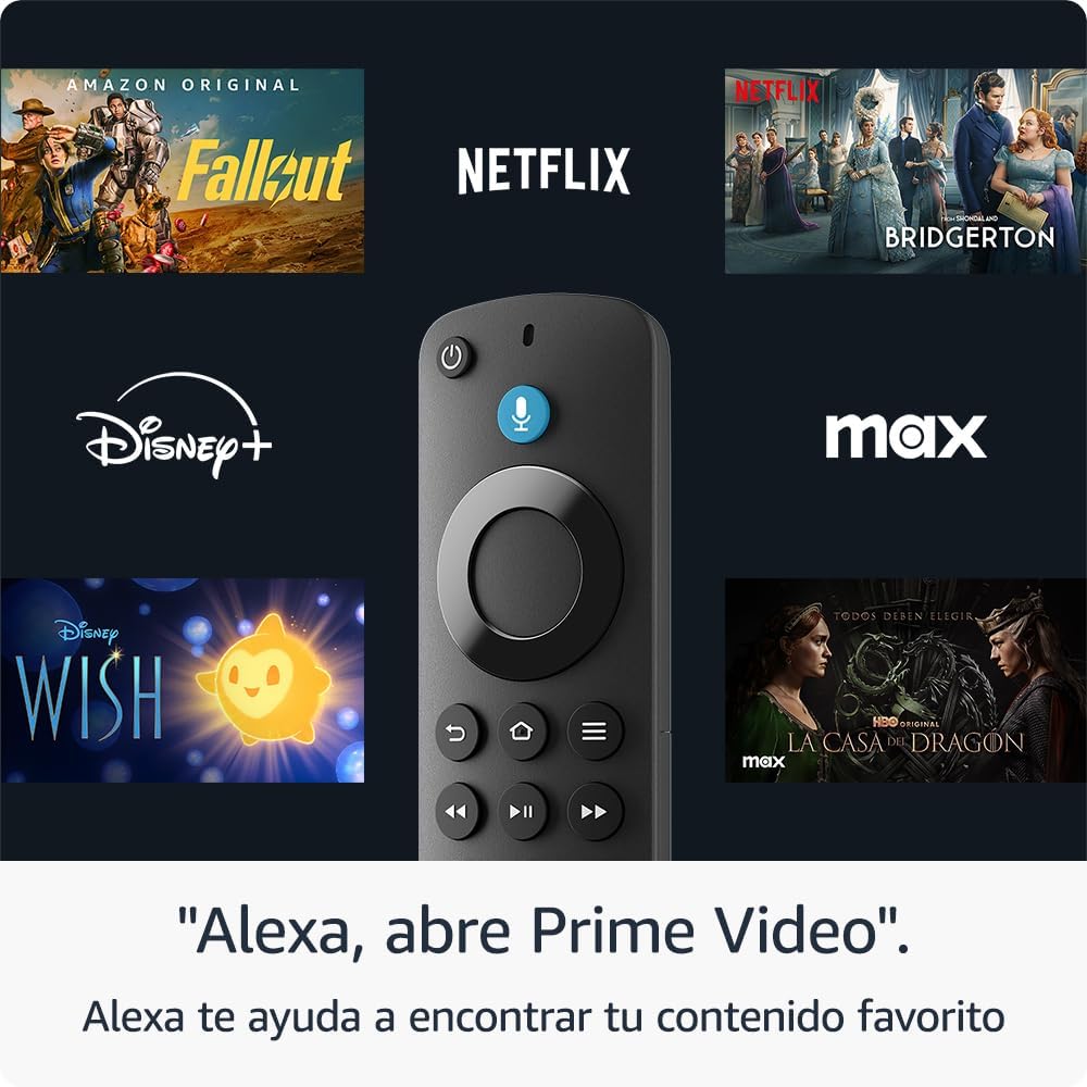 Amazon Fire TV Stick HD (Última generación), con TV en directo gratuita, mando por voz Alexa, controles de Hogar digital y reproducción en streaming HD