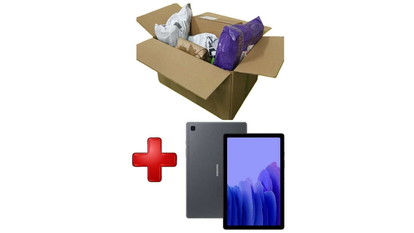 PACK 8 Paquetes Sorpresa Textil + Tablet REACONDICIONADO Samsung Galaxy Tab A7 T505 (2020) 10.4'/ 3Gb/ 32Gb/ 4G/ CON SIM