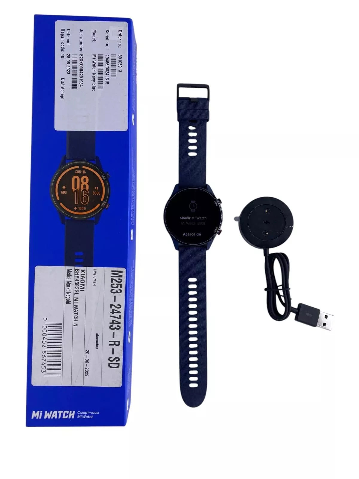 Reloj inteligente original Smartwatch Xiaomi Mi WATCH Pantalla 1.39" AMOLED AZUL Abierto sin usar