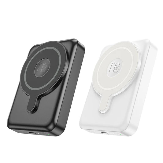 Hoco. Q11 Power Bank Magnético 3 En 1 Con Carga Inalámbrica Y Salida PD20W  Type-C De 10000mAh ELIGE BLANCO O NEGRO