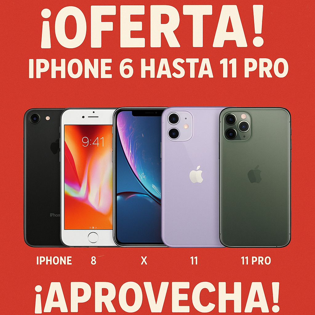 iPhones del 6S al 11 Pro USADOS disponibles a precios ajustados por tiempo limitado