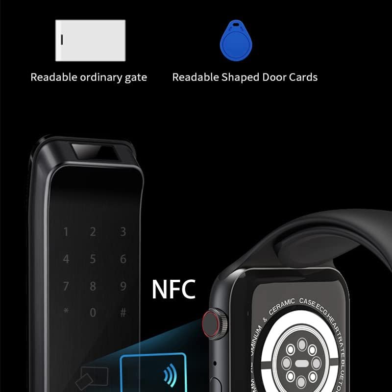 Reloj inteligente original IWO 8 Max para hombres y mujeres, rastreador de fitness, carga inalámbrica, NFC, Bluetooth, llamadas, reloj inteligente (negro)