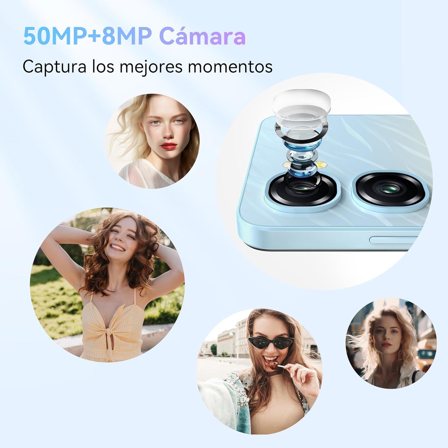 Teléfono Móvil Libres OUKITEL C58 Pro Android 14&nbsp; - 6.7 Pantalla HD+ 90Hz Teléfonos Inteligentes, 24GB+256GB/1TB, Batería 5150mAh, Cámara 50MP Smartphone, 4G Dual SIM/OTG/GPS/Fingerprint/Face ID