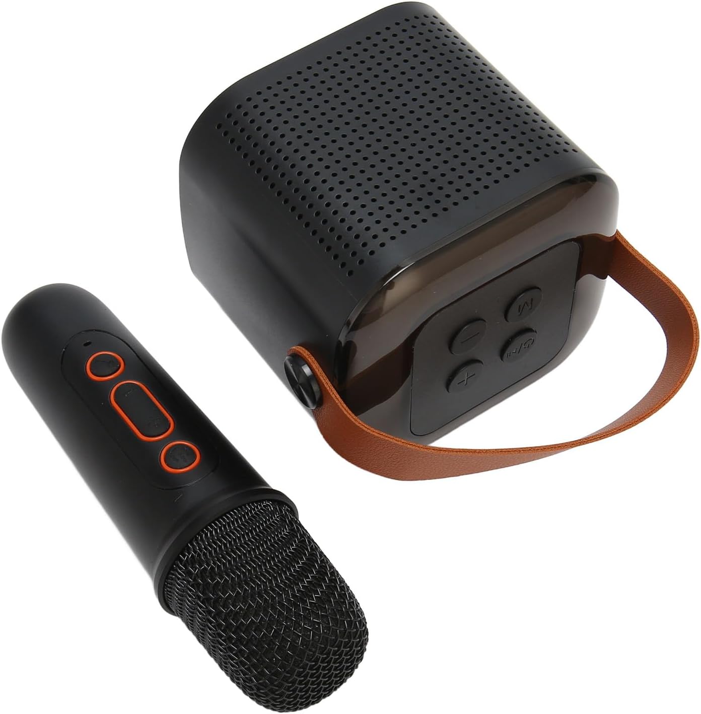 Máquina de Karaoke con Micrófono Inalámbrico, Altavoz Bluetooth Y1 Bass Treble con Luz RGB, Altavoz de Karaoke de 6 W Compatible con Reproducción de Tarjeta de Memoria, Cubre una (Negro)