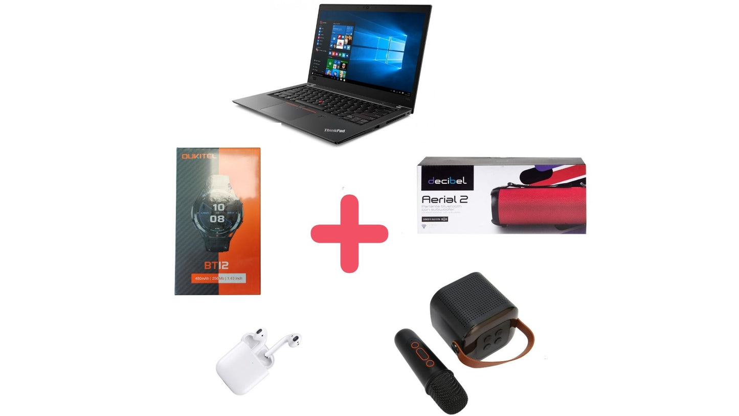 PACK 3 Lenovo L460 14″ REACONDICIONADO / i5-6200U / 8GB DDR4 256GB SSD Windows 10+RELOJ+CASCOS+KARAOK