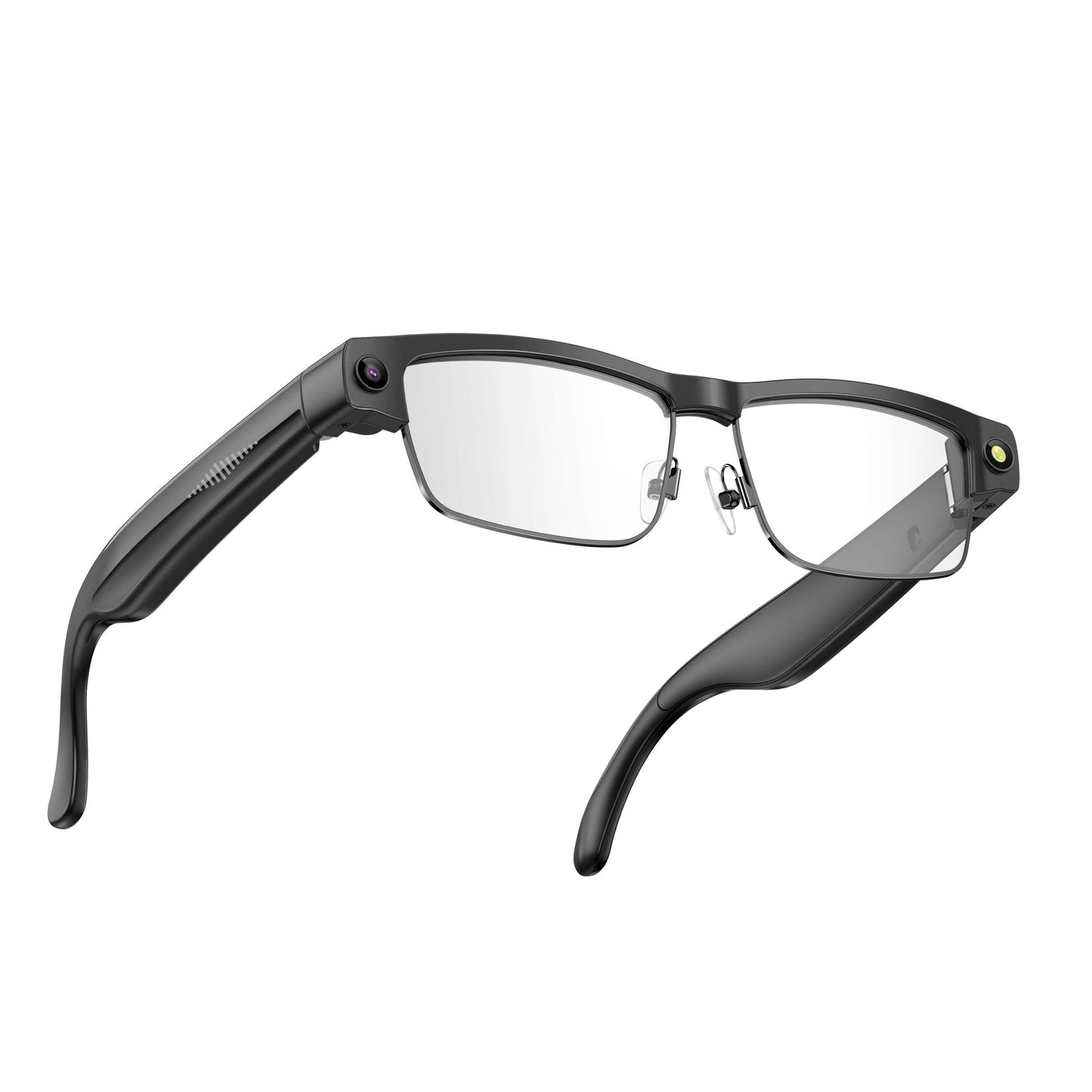 Gafas Inteligentes con el cristal transparente, Cámara HD, Bluetooth 5.4, Batería de 220 mAh, Altavoces Estéreo con Bajos, Micrófono con Cancelación de Ruido, Detección de Uso