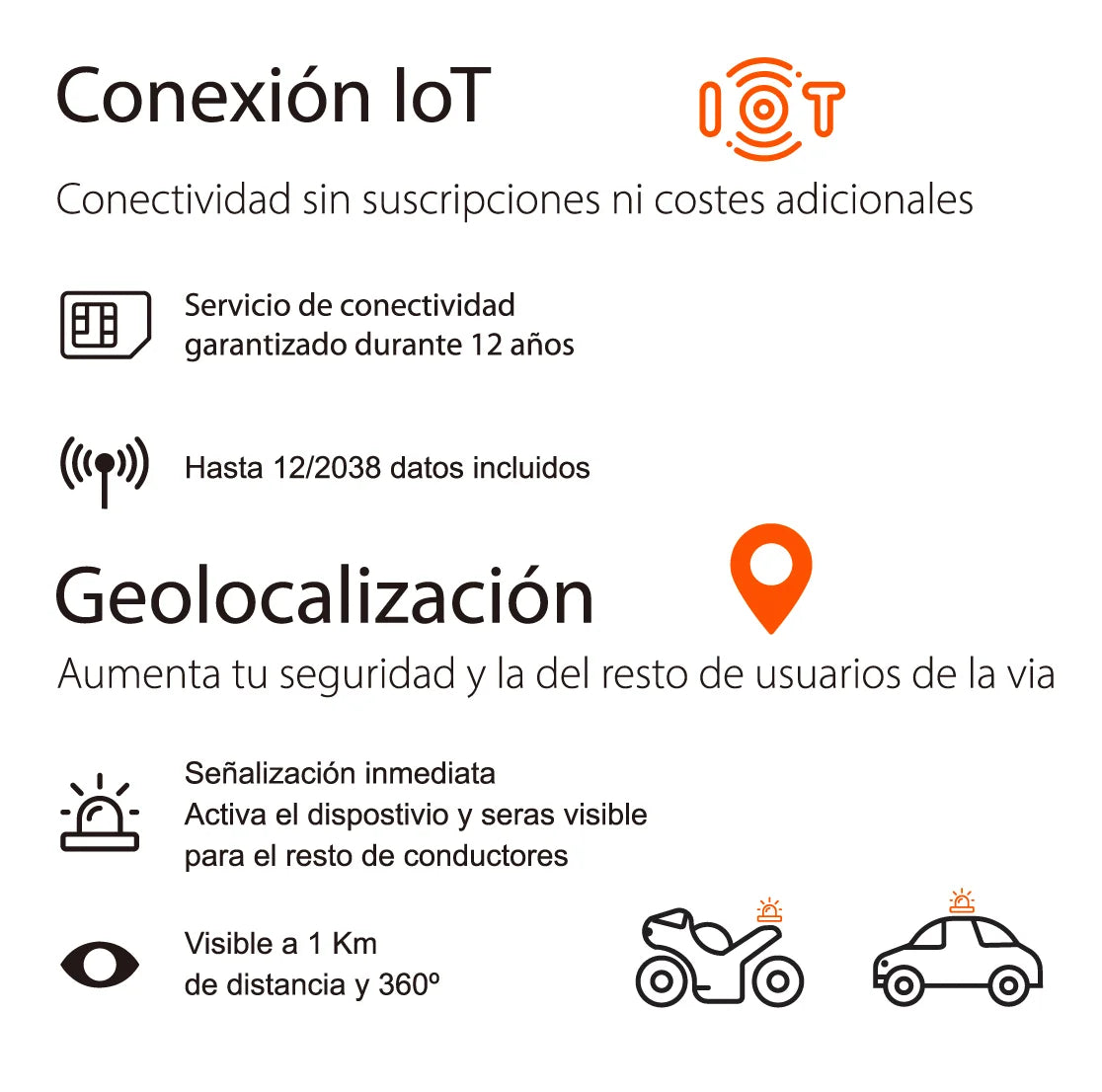 EBOX Luz Emergencia V16 Homologada DGT con Geolocalización, Baliza Coche Conectada DGT 3.0