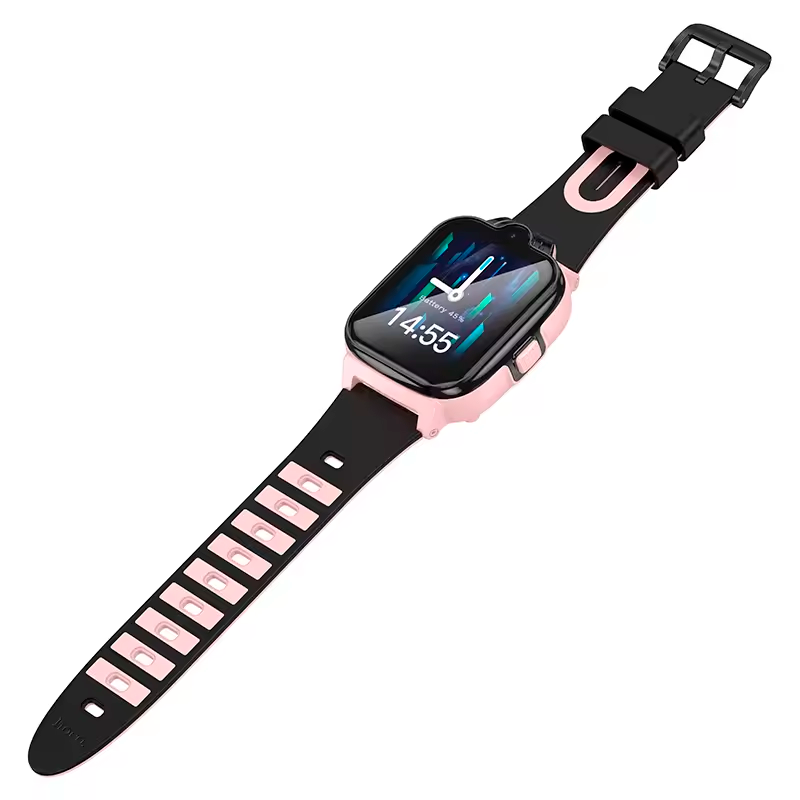 Reloj Smartwatch Para Niños Camara Sos Gps Hoco Y104 4g  elige el color AZUL , ROSA O NEGRO